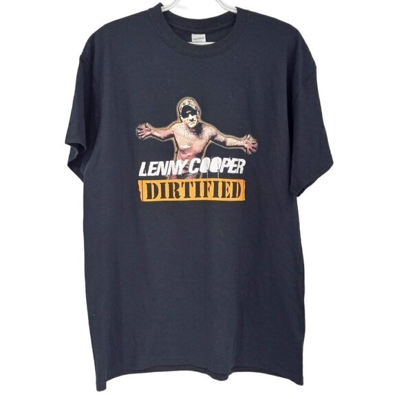 Lenny Cooper Dirtified Graphic Band Tee T-Shirt Black Crewneck Cotton Unisex L - Picture 1 of 8